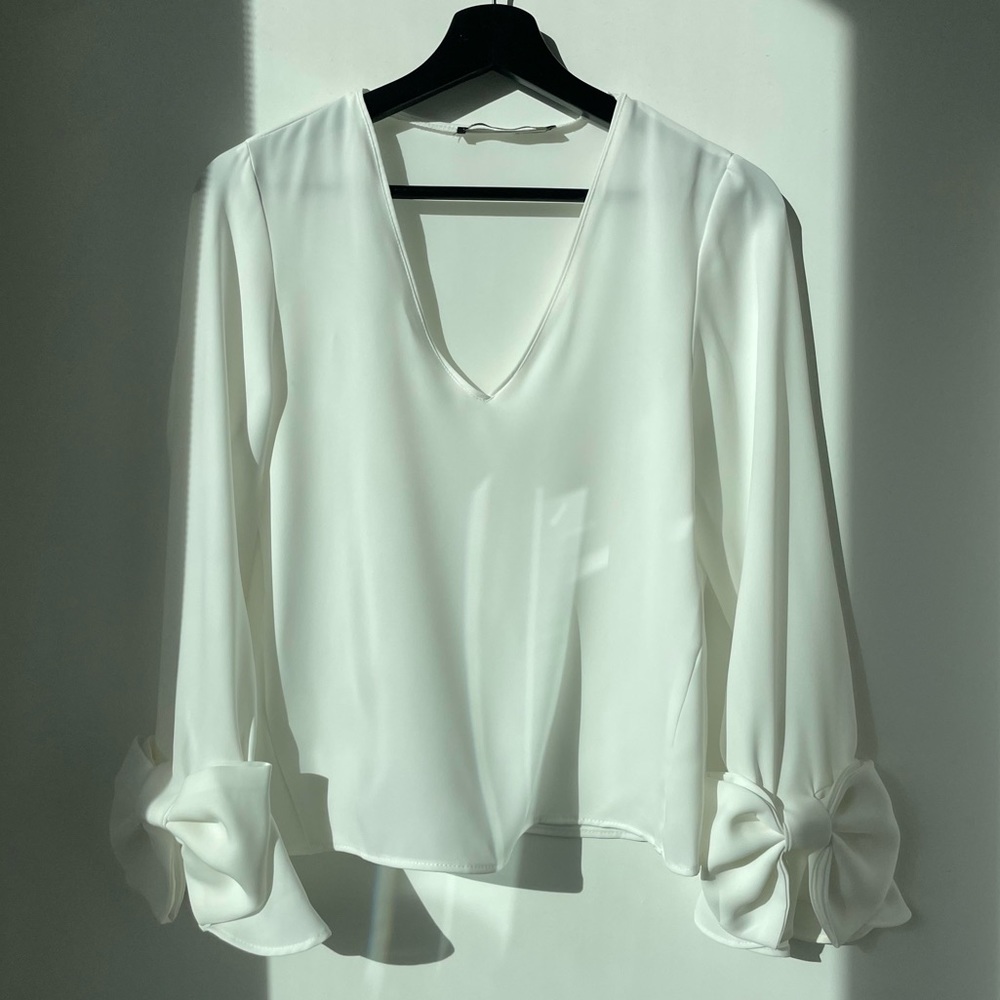 ZARA White long sleeve top